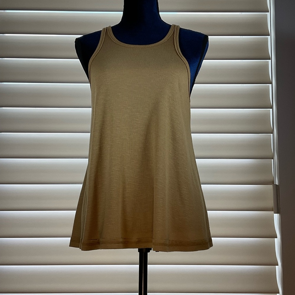 Free People Mustard Ribbed Tank Top